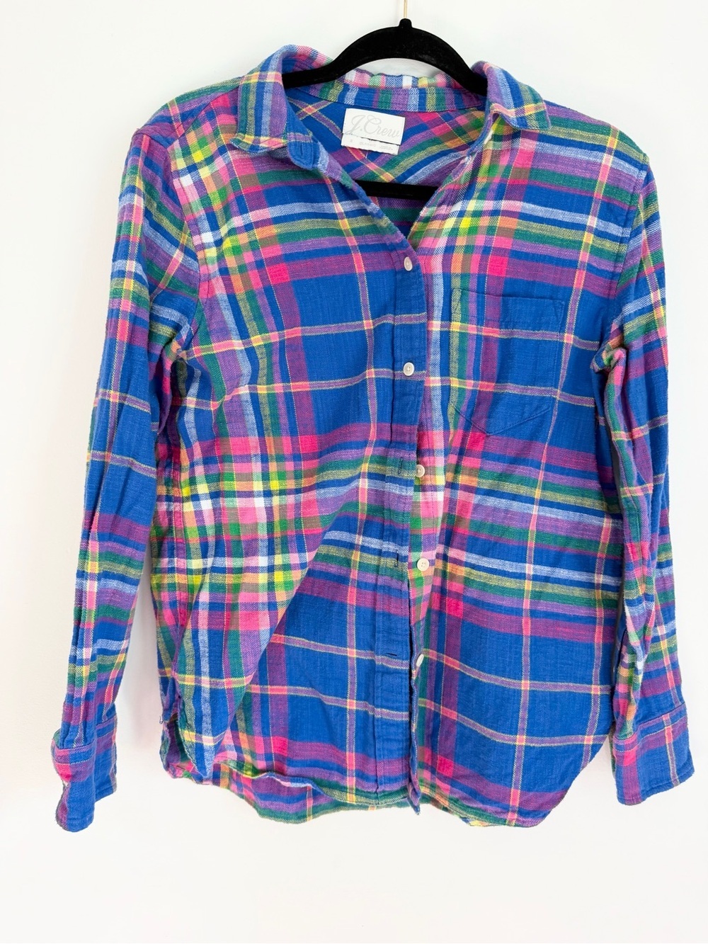 J crew classic flannel plaid size 2 women rodeo country fall